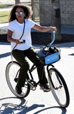 CHRISTINA MILIAN Enjoys a Bike Ride on New Years Day in Santa Monica 01/01/2024