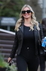 CHRISTINE MCGUINNESS Leaves a Hair Salon in Cheshire 01/11/2024