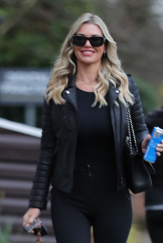 CHRISTINE MCGUINNESS Leaves a Hair Salon in Cheshire 01/11/2024