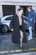 CLAIRE FOY Arrives at BBC Radio 2 in London 01/22/2024