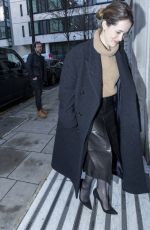 CLAIRE FOY Arrives at BBC Radio 2 in London 01/22/2024