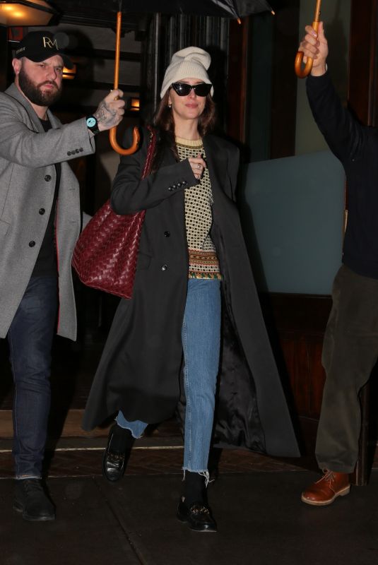 DAKOTA JOHNSON Leaves Her Tribeca Hotel in New York 01/26/2024