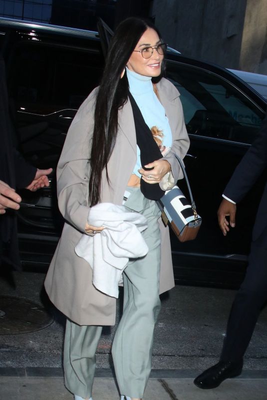 DEMI MOORE Arrives at Feud: Capote vs. The Swans Season 2 Press Day for at Whitby Hotel in New York 01/22/2024