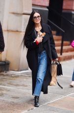 DEMI MOORE Arrives at Her Hotel in New York 01/29/2024
