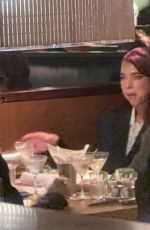 DUA LIPA Out for Dinner with Friends at R+D Kitchen in Santa Monica 01/14/2024