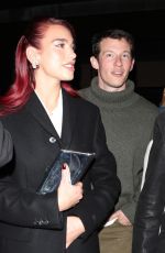 DUA LIPA Out for Dinner with Friends at R+D Kitchen in Santa Monica 01/14/2024