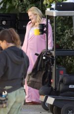 ELISABETH MOSS on Set with Director Max Minghella in Los Angeles 01/30/2024