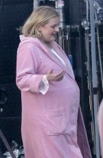 ELISABETH MOSS on Set with Director Max Minghella in Los Angeles 01/30/2024