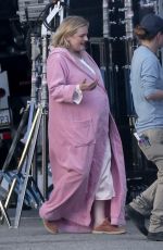 ELISABETH MOSS on Set with Director Max Minghella in Los Angeles 01/30/2024