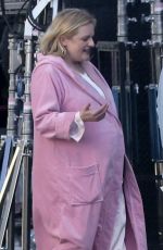 ELISABETH MOSS on Set with Director Max Minghella in Los Angeles 01/30/2024