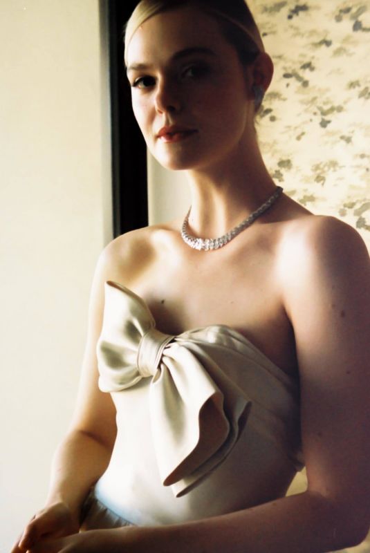 ELLE FANNING – Golden Globes Dress Photoshoot, January 2024