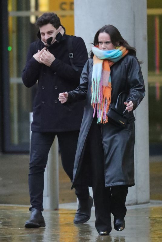 ELLIE LEACH and Vito Coppolo Leaves BBC Breakfast Studio at Media City in Salford 01/23/2024