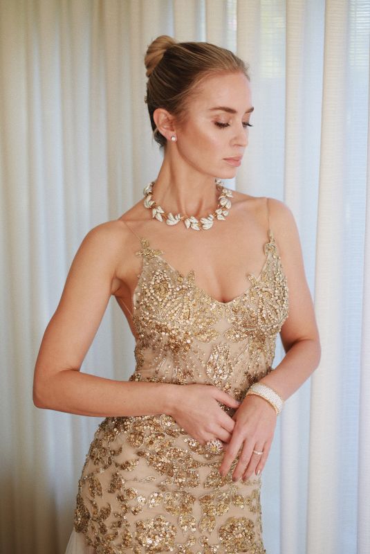 EMILY BLUNT for Vogue UK at Golden Globe Awards, January 2024