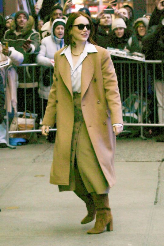 EMMA STONE Arrives at Good Morning America in New York 01/30/2024