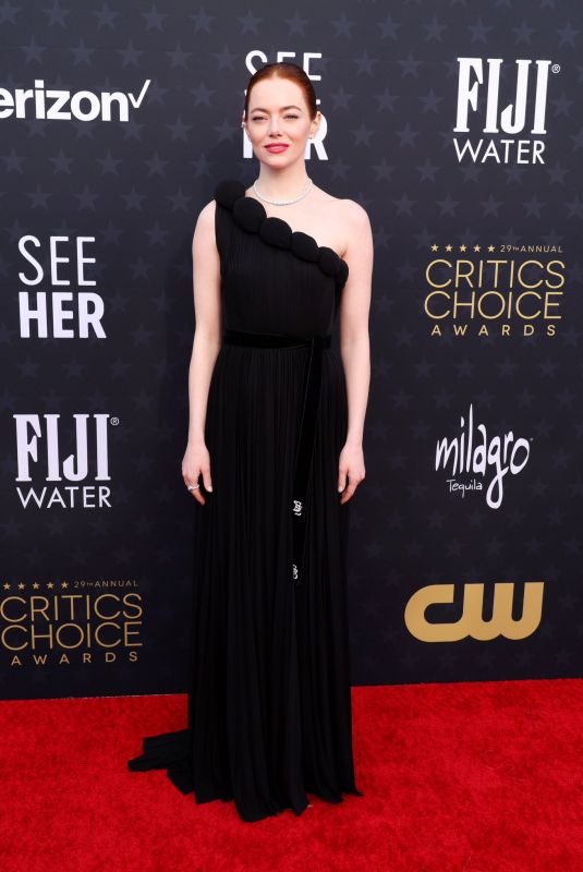 EMMA STONE at 2024 Critics Choice Awards in Santa Monica 01/14/2024