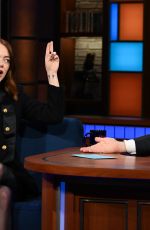 EMMA STONE at Late Show with Stephen Colbert in New York 01/30/2024
