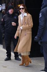 EMMA STONE Leaves Good Morning America in New York 01/30/2024
