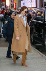EMMA STONE Leaves Good Morning America in New York 01/30/2024
