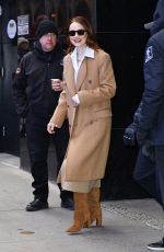 EMMA STONE Leaves Good Morning America in New York 01/30/2024