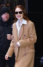 EMMA STONE Leaves Good Morning America in New York 01/30/2024