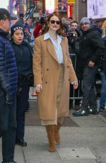 EMMA STONE Leaves Good Morning America in New York 01/30/2024