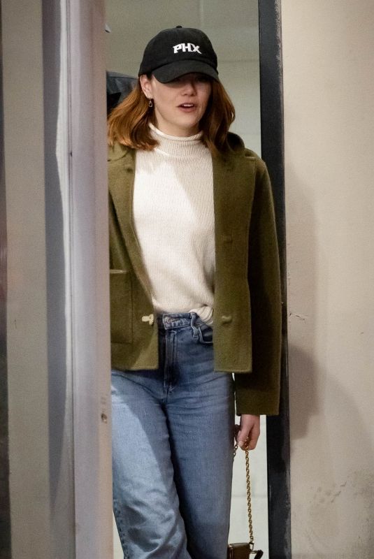 EMMA STONE Out for Dinner at Sushi Park in Los Angeles 01/12/2024