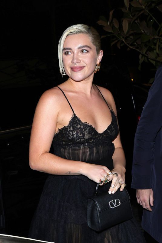 FLORENCE PUGH Arrives at Valentino SS24 Show Afterparty in Paris 01/24/2024