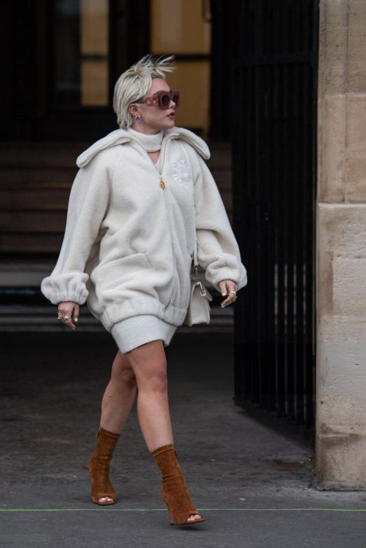 FLORENCE PUGH Out and About in Paris 01/23/2024