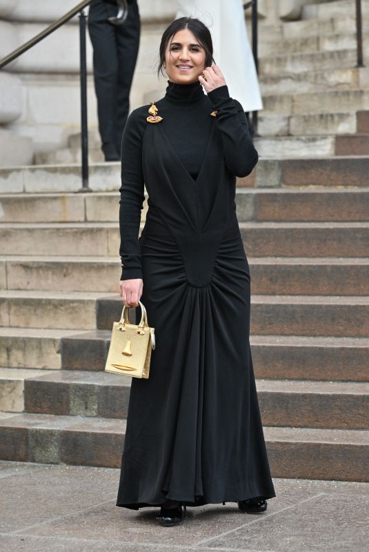 GERALDINE NAKACHE Arrives at Schiaparelli Haute Couture Spring/Summer 2024 Show at Paris Fashion Week 01/22/2024
