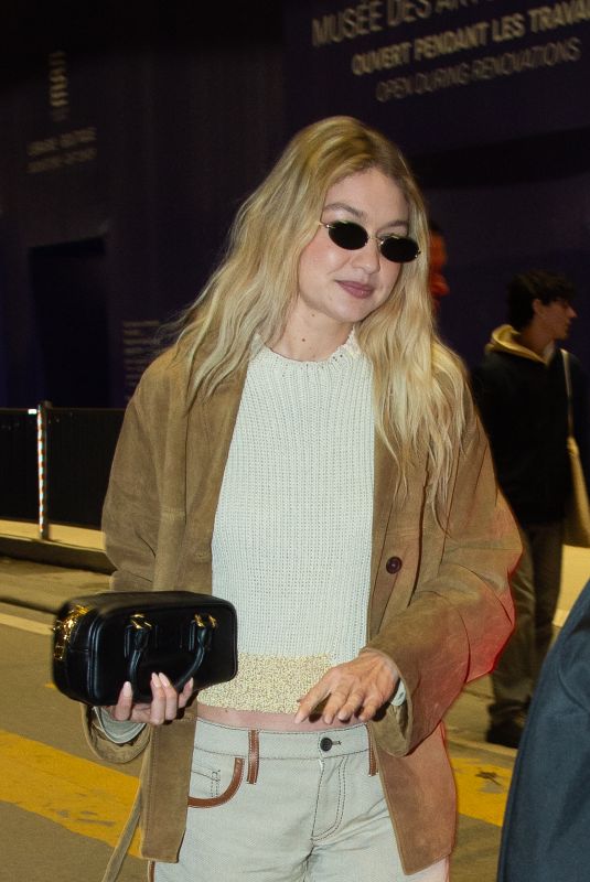 GIGI HADID Leaves Loulou Restaurant in Paris 01/27/2024