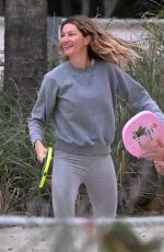 GISELE BUNDCHEN Playing Beach Tennis in Miami 01/17/2024