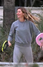 GISELE BUNDCHEN Playing Beach Tennis in Miami 01/17/2024