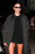 HAILEY BIEBER Out for Dinner with Friends at E Baldi in Santa Monica 01/14/2024