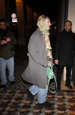 HUNTER SCHAFER Out for Dinner at Costes in Paris 01/21/2024