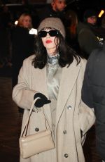 ISABELLE ADJANI Arrives at AMI – Alexandre Mattiussi Menswear Fall/Winter 2024-2025 Show at Paris Fashion Week 01/18/2024