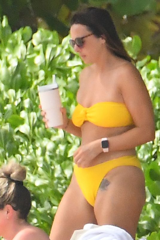 JODI ALBERT in a Yelloe Bikini at a Beach in Barbados 01/08/2024