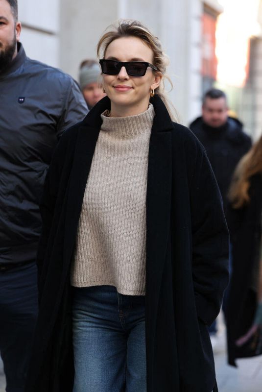 JODIE COMER Arrives at BBC Radio Studios in London 01/18/2024