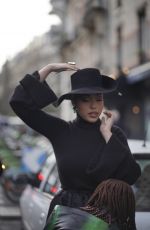 JORDYN WOODS Arriveas atViktor & Rolf Haute Couture Show in Paris 01/24/2024