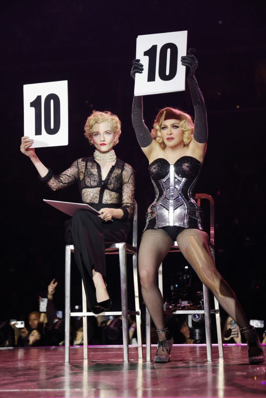 JULIA GARNER and MADONNA Performs at The Celebration Tour at Barclay’s Center in New York 12/13/2023