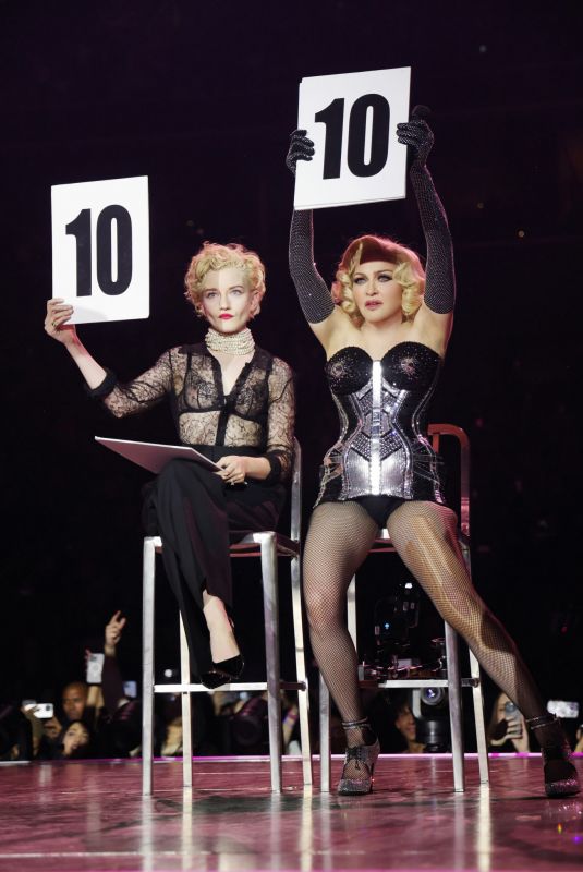 JULIA GARNER and MADONNA Performs at The Celebration Tour at Barclay