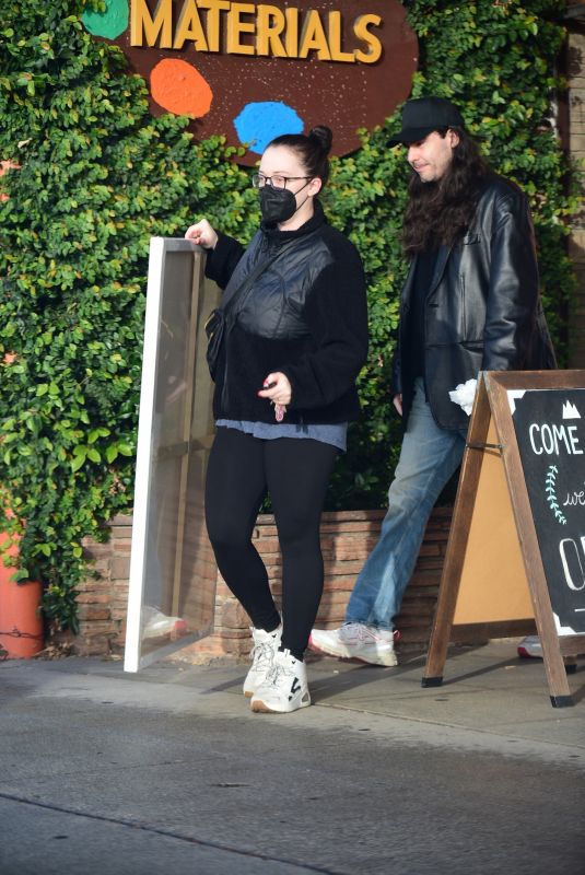 KAT DENNINGS and Andrew W.K. Sstocking up on Art Supplies in Los Angeles 01/03/2024