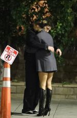 KATARINA DEME Squats on Sidewalk while Waiting for Her Car in Beverly Hills 01/19/2024