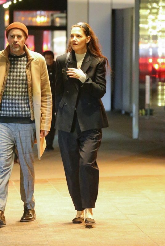 KATIE HOLMES Out for Dinner with Michael Fitzgerald in New York 01/10/2024