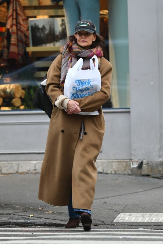 KATIE HOLMES Out Shopping on New Year