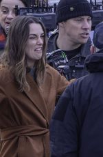 KEIRA KNIGHTLEY on the Set of Netflix Thriller Black Doves in London 01/07/2024