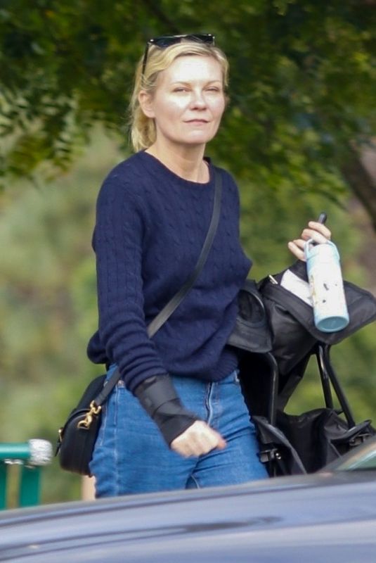 KIRSTEN DUNST Out with Family at a Park in Studio City 01/30/2024