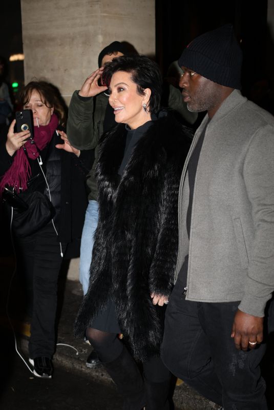 KRIS JENNER and Corey Gamble ona a Dinner Date at Costes in Paris 01/23/2024