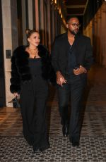 LARSA PIPPEN and Marcus Jordan on a Dinner Date at Costes Restaurant in Paris 01/22/2024