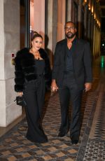 LARSA PIPPEN and Marcus Jordan on a Dinner Date at Costes Restaurant in Paris 01/22/2024
