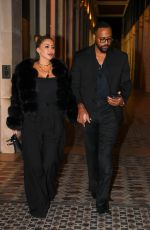 LARSA PIPPEN and Marcus Jordan on a Dinner Date at Costes Restaurant in Paris 01/22/2024